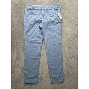 Old Navy Pixie Pants Womens 8 Blue Mid‎ Rise Ankle Length Twill Chino Stretch